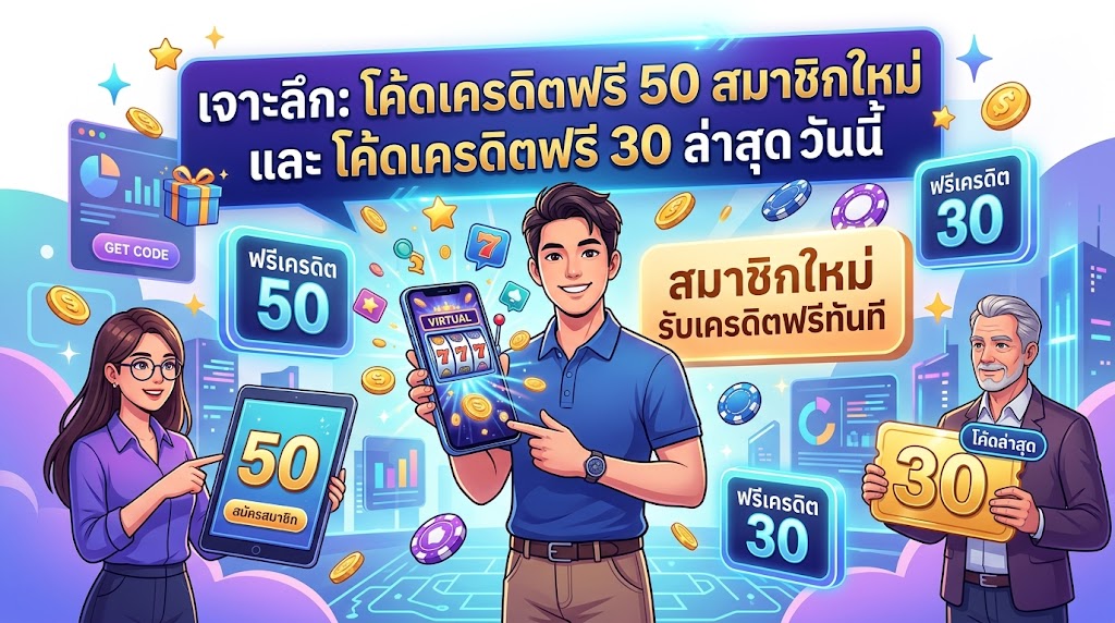 เจาะลึก: โค้ดเครดิตฟรี 50 สมาชิกใหม่ และ โค้ดเครดิตฟรี 30 ล่าสุด วันนี้