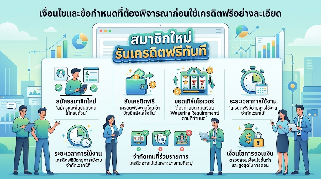 เงื่อนไขและข้อกำหนดที่ต้องพิจารณาก่อนใช้เครดิตฟรีอย่างละเอียด