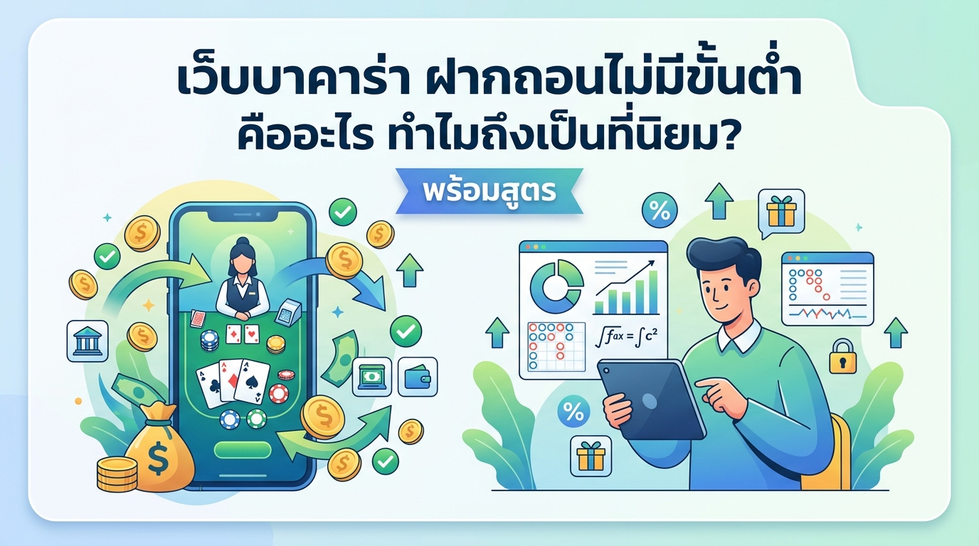 เว็บบาคาร่า ฝากถอนไม่มีขั้นต่ำ พร้อมสูตร คืออะไร ทำไมถึงเป็นที่นิยม?